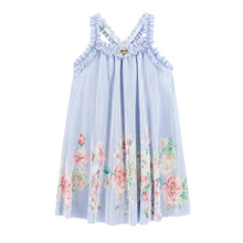 Load image into Gallery viewer, Blue Floral Pleated Dress