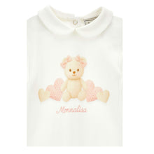 Load image into Gallery viewer, Ivory &amp; Pink Teddy Babygrow