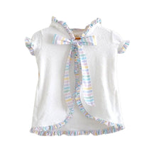 Load image into Gallery viewer, White &amp; Pastel Stripes Towelling Cover Up