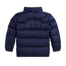 Load image into Gallery viewer, Young Boys Navy Hooded Down Jacket