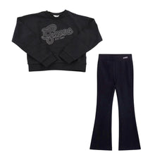 Load image into Gallery viewer, Black Flared Leggings &amp; Sweat Top Set