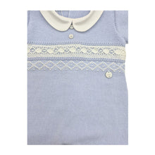 Load image into Gallery viewer, Blue Knitted Babygrow