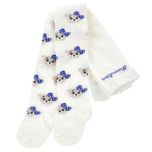 Load image into Gallery viewer, Ivory &amp; Blue Bear Tights