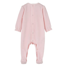 Load image into Gallery viewer, Pink Smocked Velour Babygrow