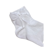 Load image into Gallery viewer, White Organza Bow Ankle Socks