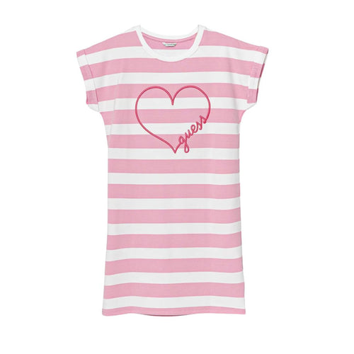 Pink & White Striped Sweat Dress