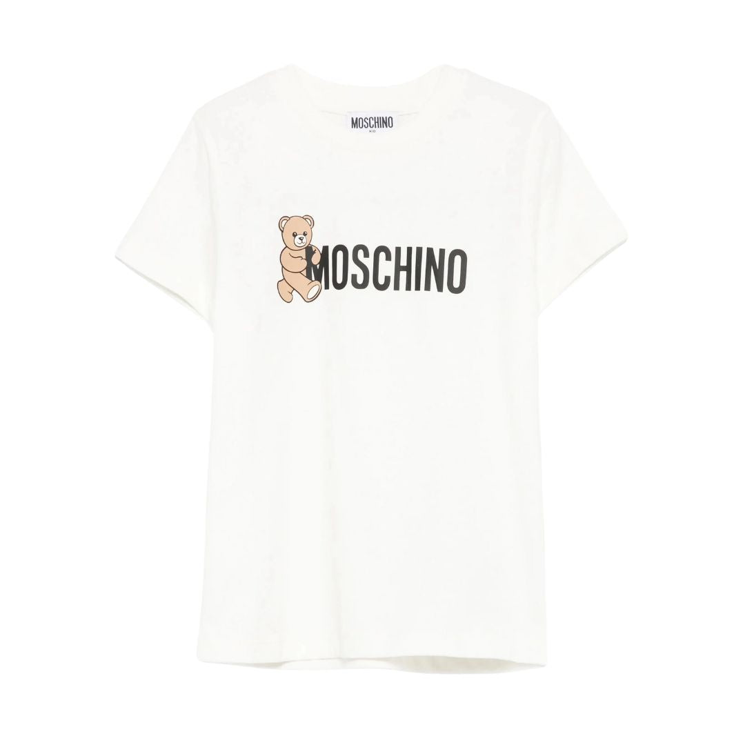 Unisex Ivory Toy Teddy & Logo T-Shirt