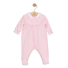 Load image into Gallery viewer, Pink Velour Babygrow