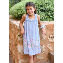 Load image into Gallery viewer, Blue Floral Pleated Dress