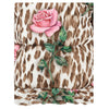 Pink Roses & Leopard Print Puffer Coat
