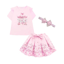 Load image into Gallery viewer, Pink Carousel Skirt Set &amp; Headband