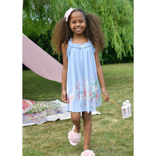 Load image into Gallery viewer, Blue Floral Pleated Dress