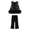 Black & Gold Sequin "Amber" Trouser Set