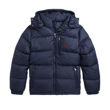 Load image into Gallery viewer, PRE ORDER - Boys Navy Hooded Down Jacket