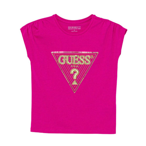 Bright Pink Sequin Logo T-Shirt