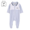 PRE ORDER - Pale Blue Velour Babygrow