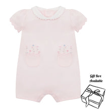 Load image into Gallery viewer, Pink Floral Embroidered Romper