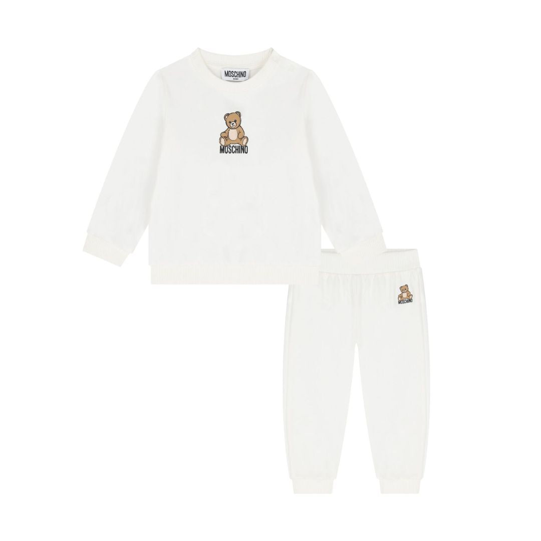 white moschino tracksuit