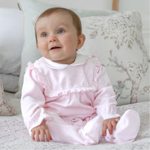 Load image into Gallery viewer, Pink Velour Babygrow