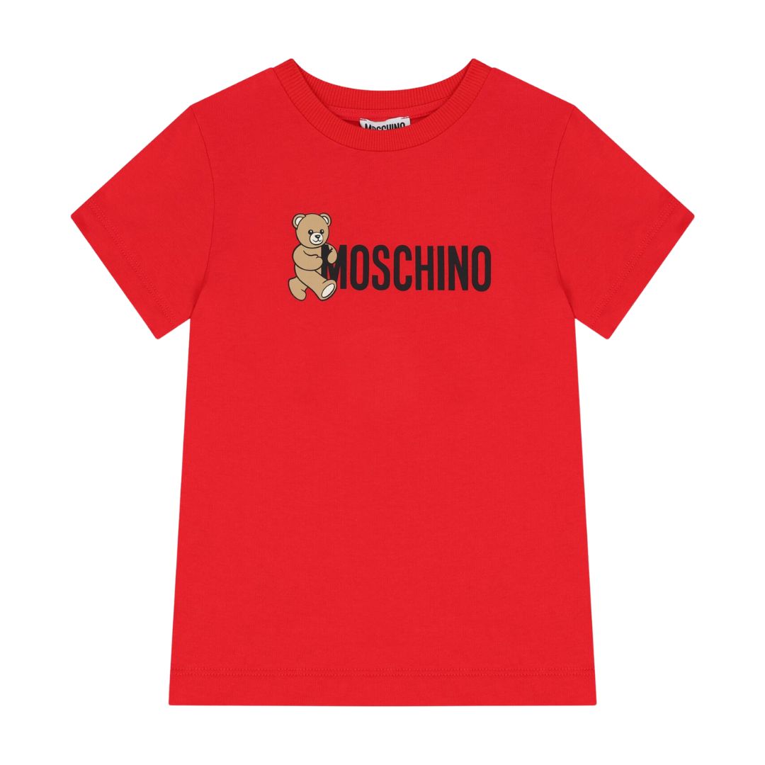 Unisex Red Toy Teddy & Logo T-Shirt