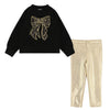 Black & Gold Metallic Legging Set