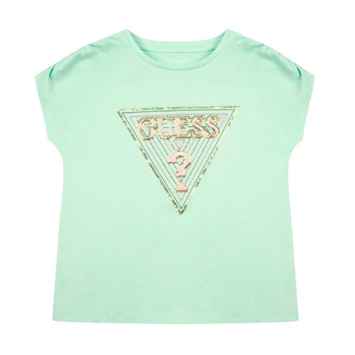 Mint Green Sequin Logo T-Shirt