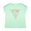 Mint Green Sequin Logo T-Shirt