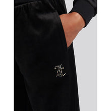 Load image into Gallery viewer, Black Slim Leg Glitter &amp; Diamante Logo Tracksuit