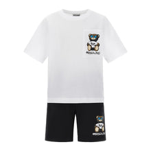 Load image into Gallery viewer, Black &amp; White Teddy Shorts Set