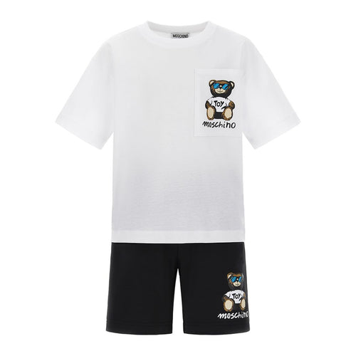 Black & White Teddy Shorts Set