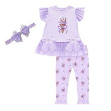 Load image into Gallery viewer, Lilac Ice Cream Legging Set &amp; Headband