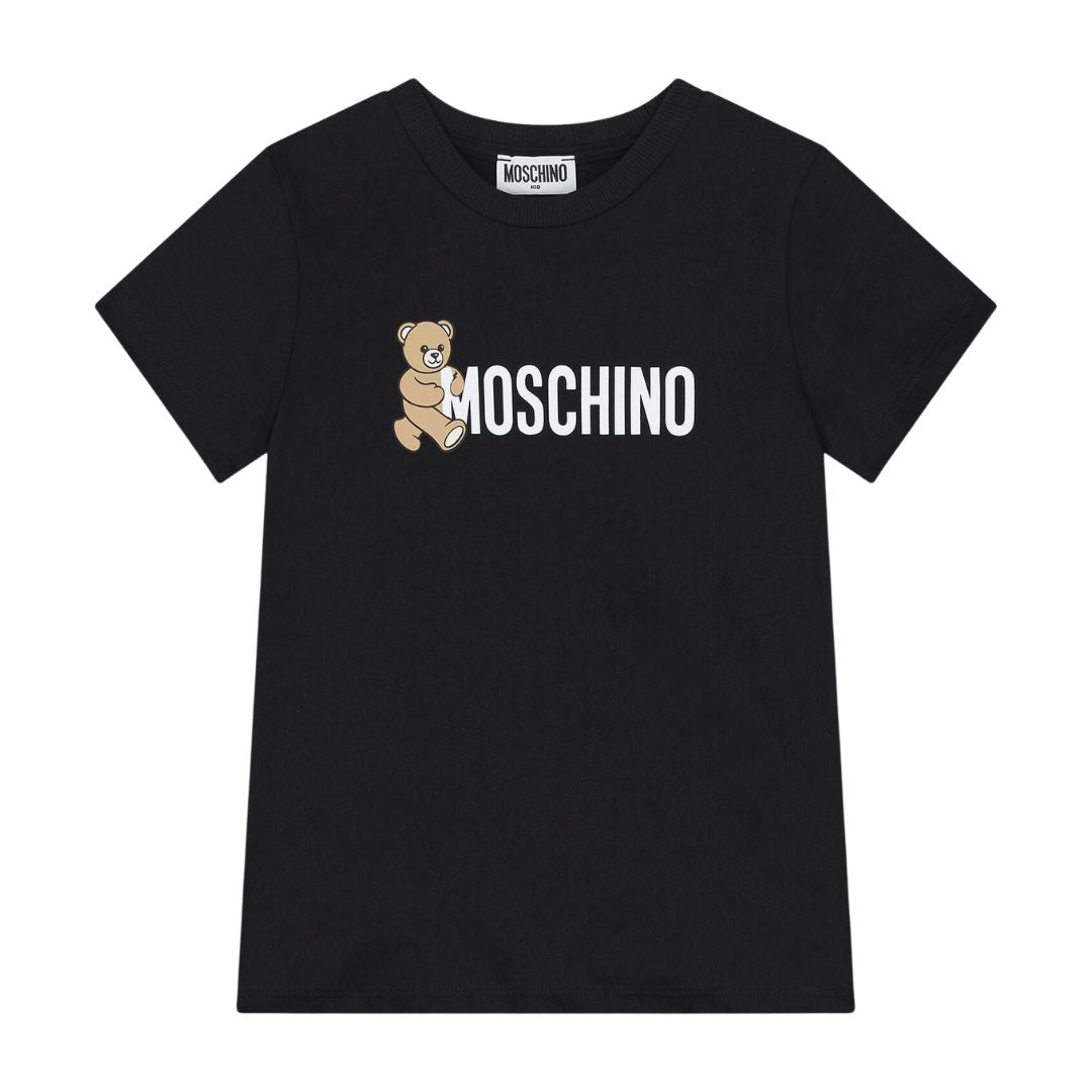 Unisex Black Toy Teddy & Logo T-Shirt