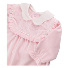 Load image into Gallery viewer, Pink Velour Babygrow