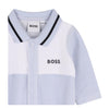 PRE ORDER - Pale Blue Velour Babygrow