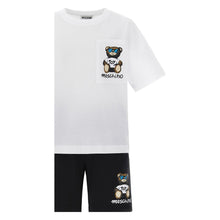 Load image into Gallery viewer, Black &amp; White Teddy Shorts Set