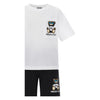 Black & White Teddy Shorts Set