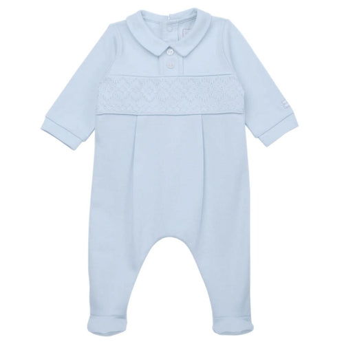 Blue Embroidered Babygrow