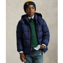 Load image into Gallery viewer, PRE ORDER - Boys Navy Hooded Down Jacket