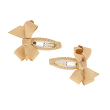 Load image into Gallery viewer, Gold Two Pack Bow Clips