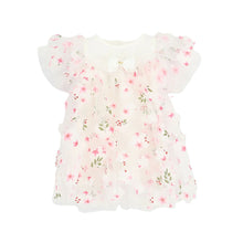 Load image into Gallery viewer, Babies White &amp; Pink 3D Flower Dress
