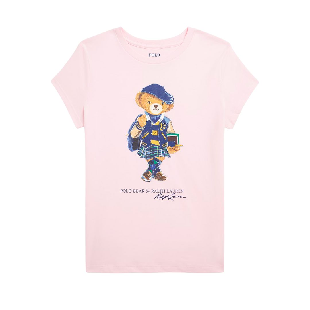 Girls Pale Pink Polo Bear T-Shirt