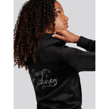 Load image into Gallery viewer, Black Slim Leg Glitter &amp; Diamante Logo Tracksuit