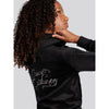 Black Slim Leg Glitter & Diamante Logo Tracksuit