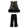 Black & Gold Sequin "Amber" Trouser Set
