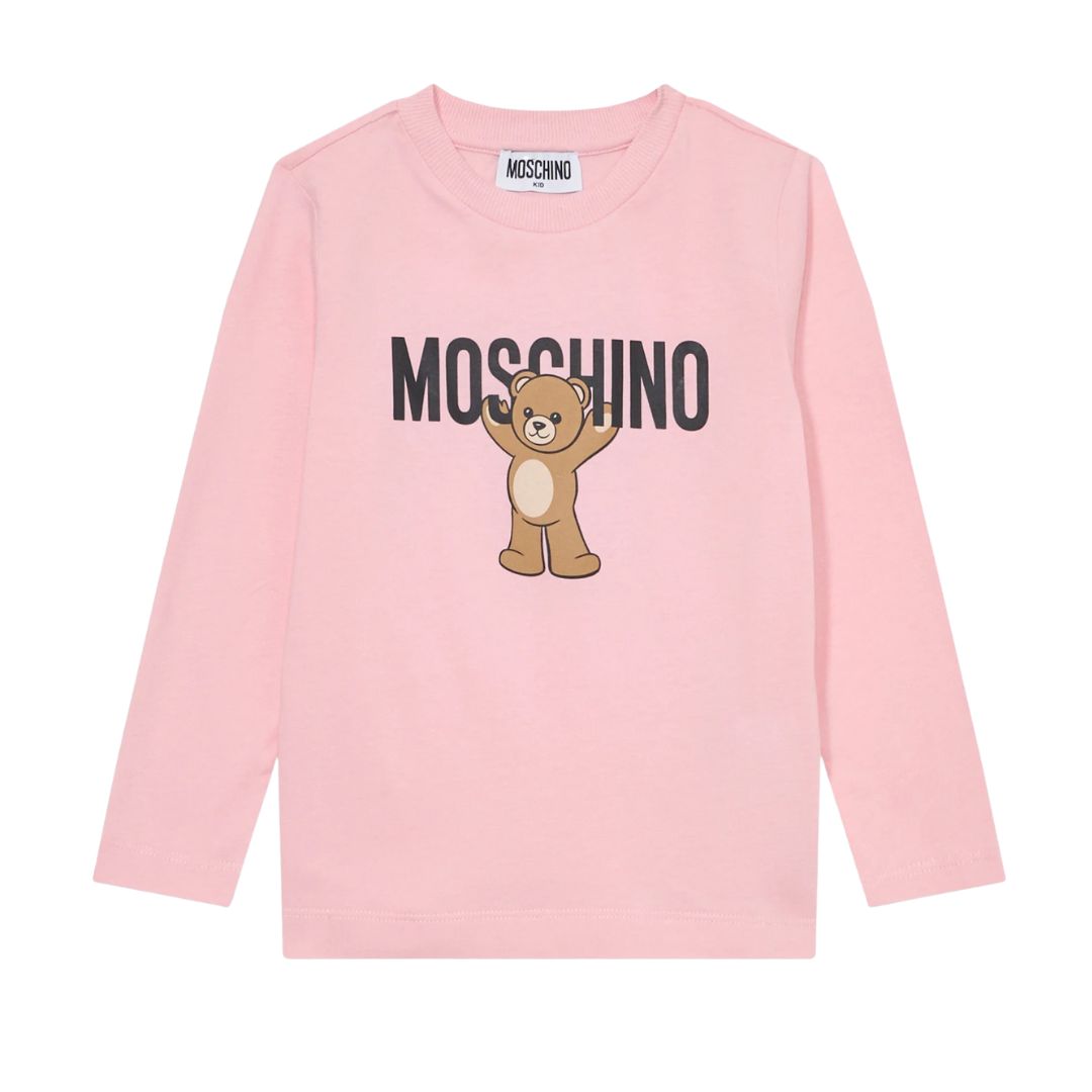 Pink Teddy & Logo LS T-Shirt