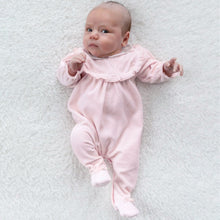 Load image into Gallery viewer, Pink Velour Babygrow