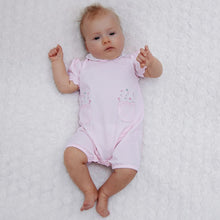 Load image into Gallery viewer, Pink Floral Embroidered Romper
