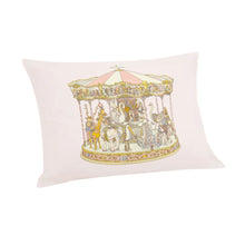 Load image into Gallery viewer, Pink Carousel Satin Cushion