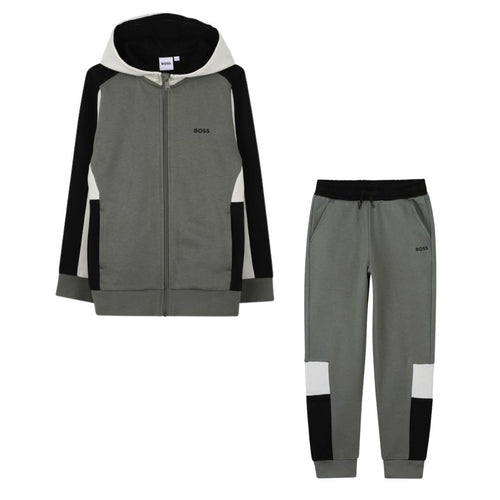 Khaki Colour Block Tracksuit