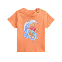 Load image into Gallery viewer, Babies Orange Surfing Polo Bear T-Shirt